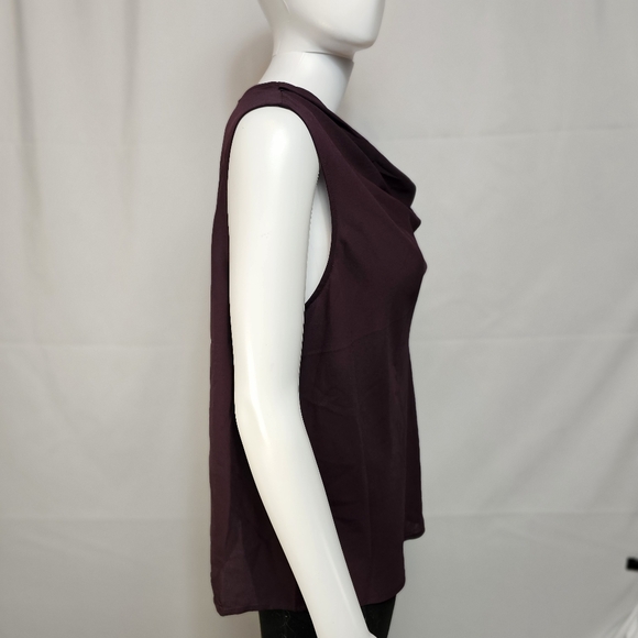 NWT Express Draped Neck Sleeveless Blouse - Deep Plum | Size M - Picture 2 of 8